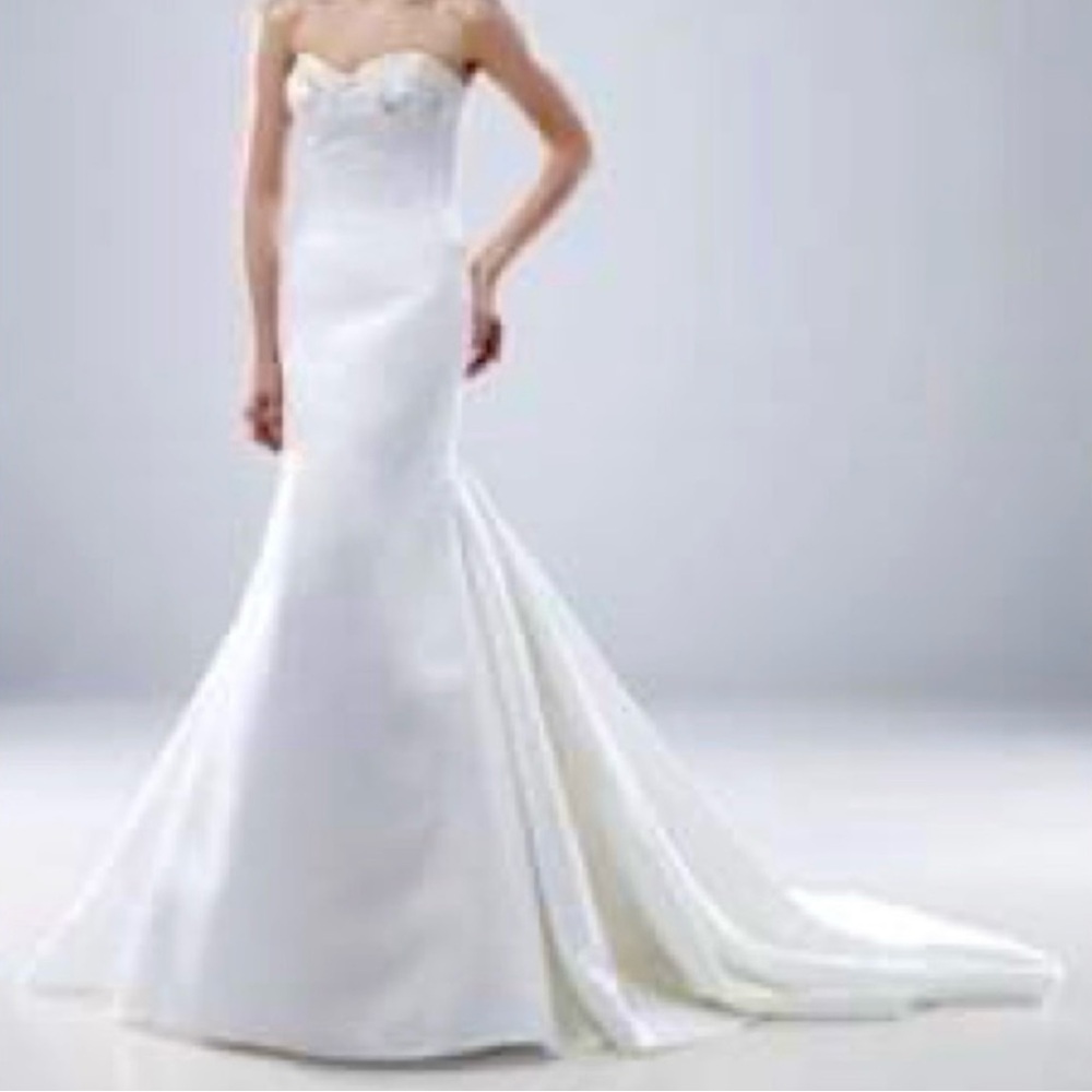 “Martina” by Modeca Ivory Satin Mermaid Wedding Gown